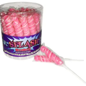 Hot Pink & White Bubble Gum Color Splash Lollipops 30 Count